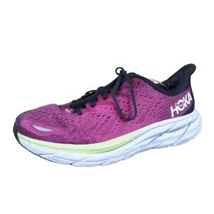 Hoka Clifton 8 Womens Running Shoes Size 9 Road Fitness Berry Cyclamen Mesh
